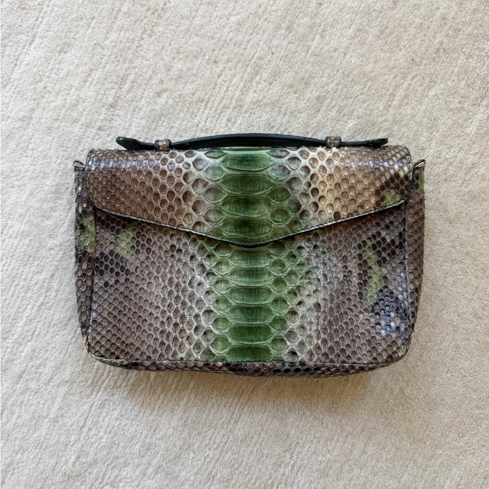 Genuine Python Leather Flap Clutch! - image 1